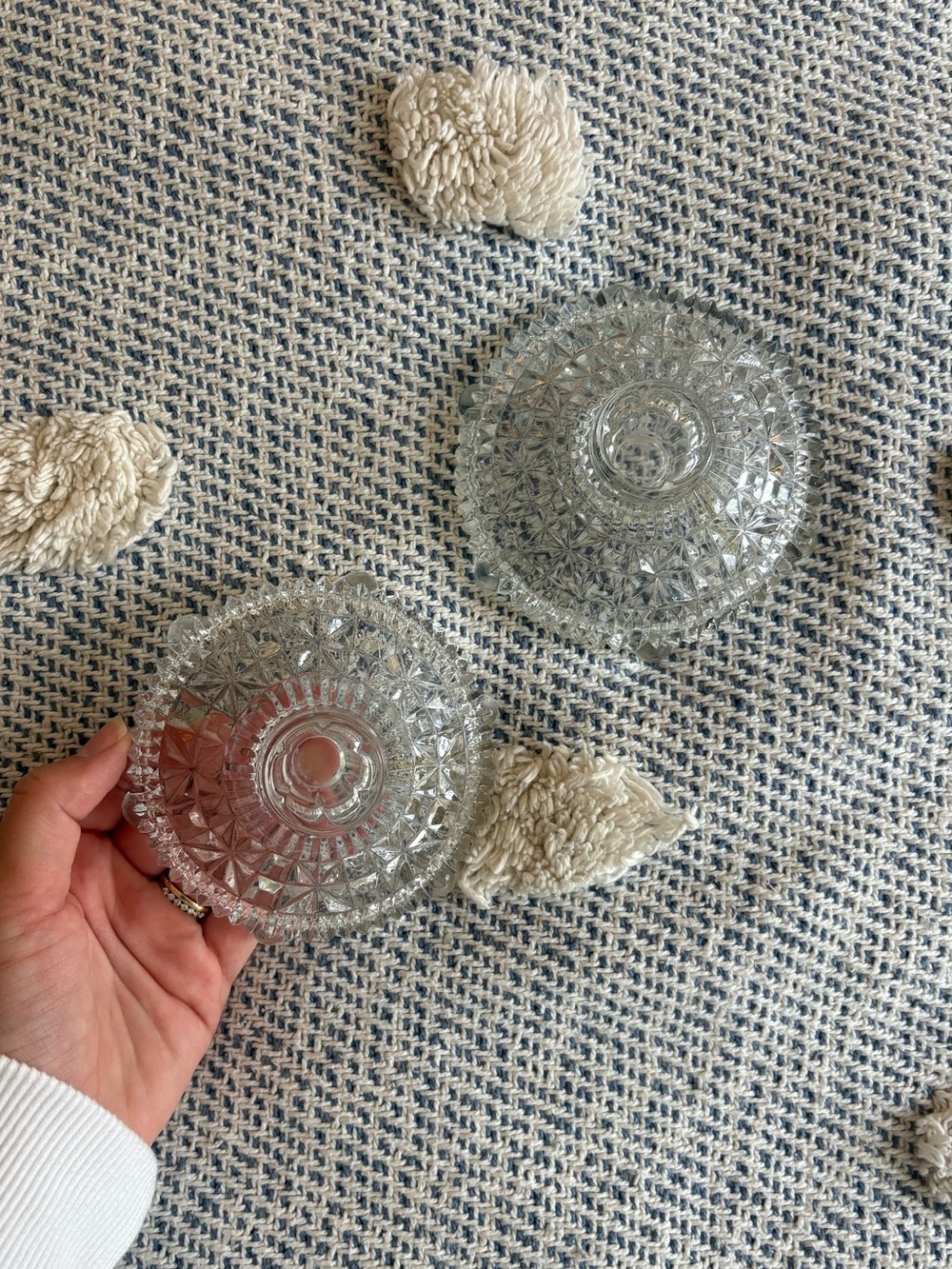 Set of 2 crystal candle holders